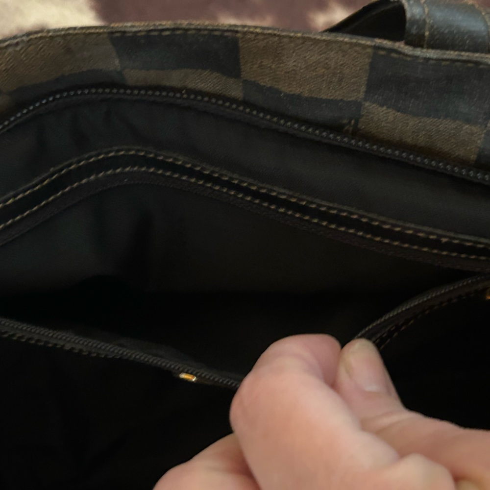 Fendi Brown and Black Checker Tote Bag - Picture 11 of 13